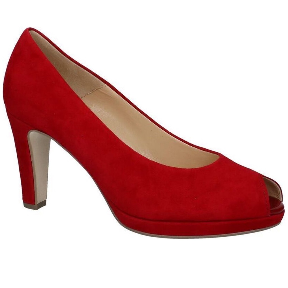 Gabor Red Suede Soft & Smart Heels With Block Hee… - image 1